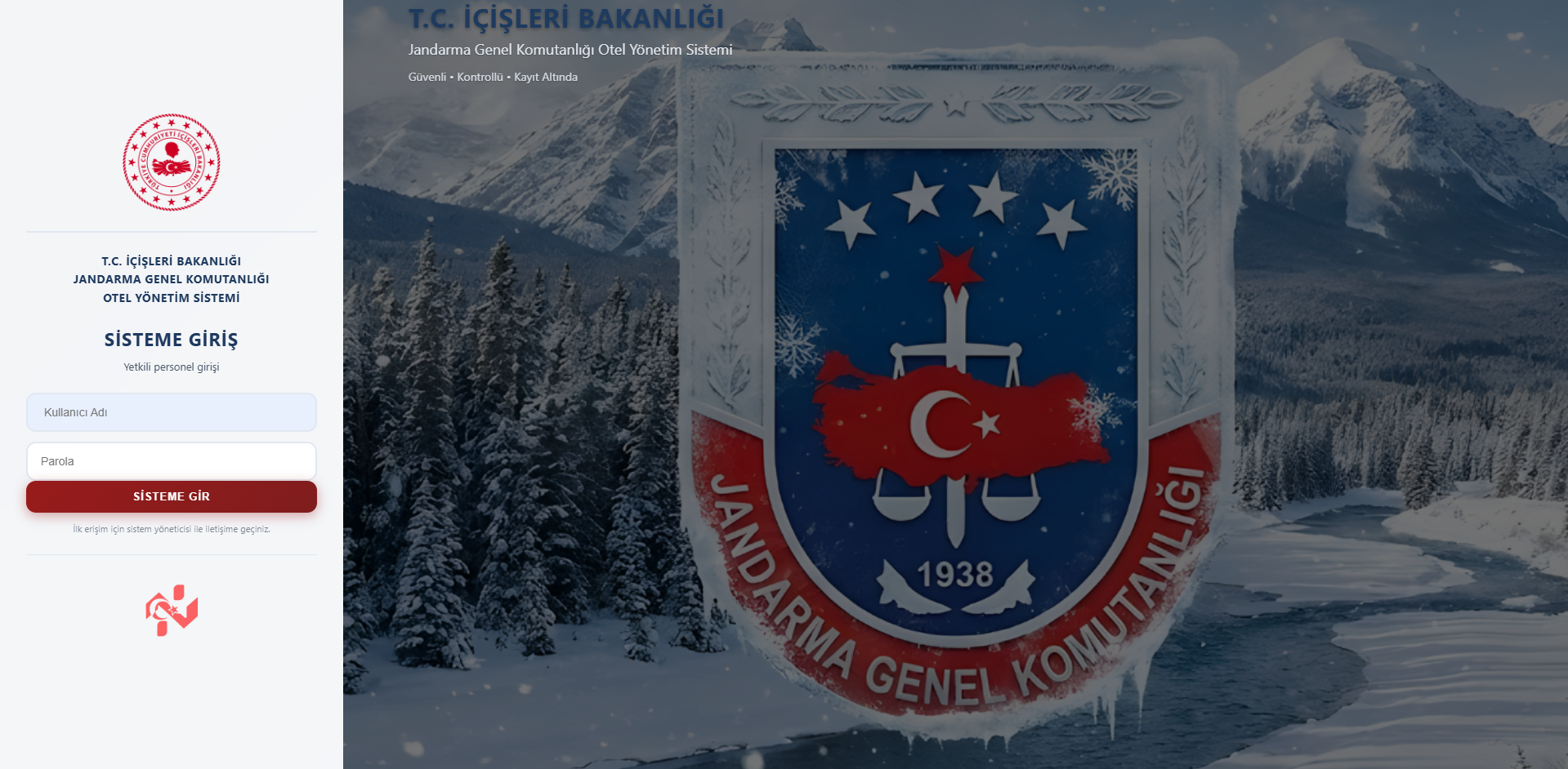 Erciyes Jandarma Genel Komutanlığı Otel Yönetim Sistemi